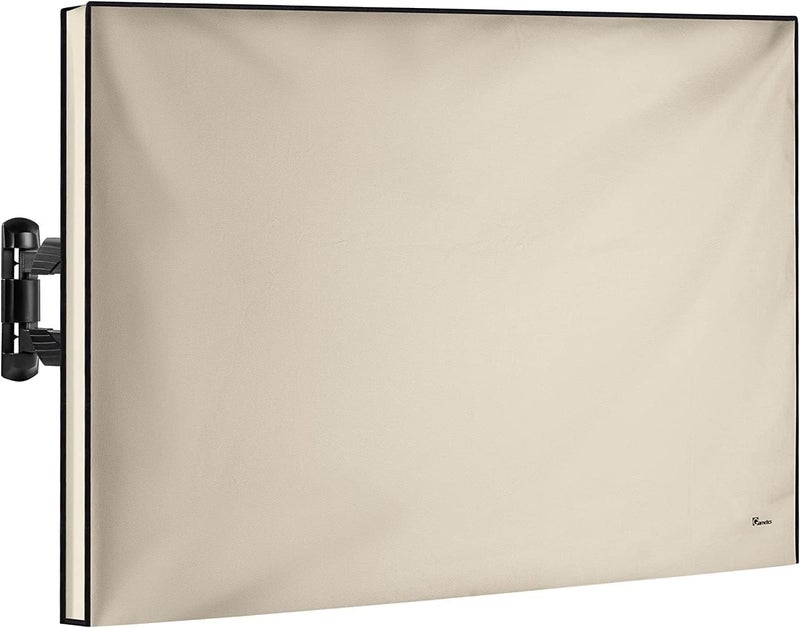Garnetics Outdoor TV Cover 43 Inch â€“ Waterproof, Weatherproof TV Enclosures with Smart Shield Screen Protectors, Ideal for Outdoor Use, Moving, and Storage - Beige - Image 1